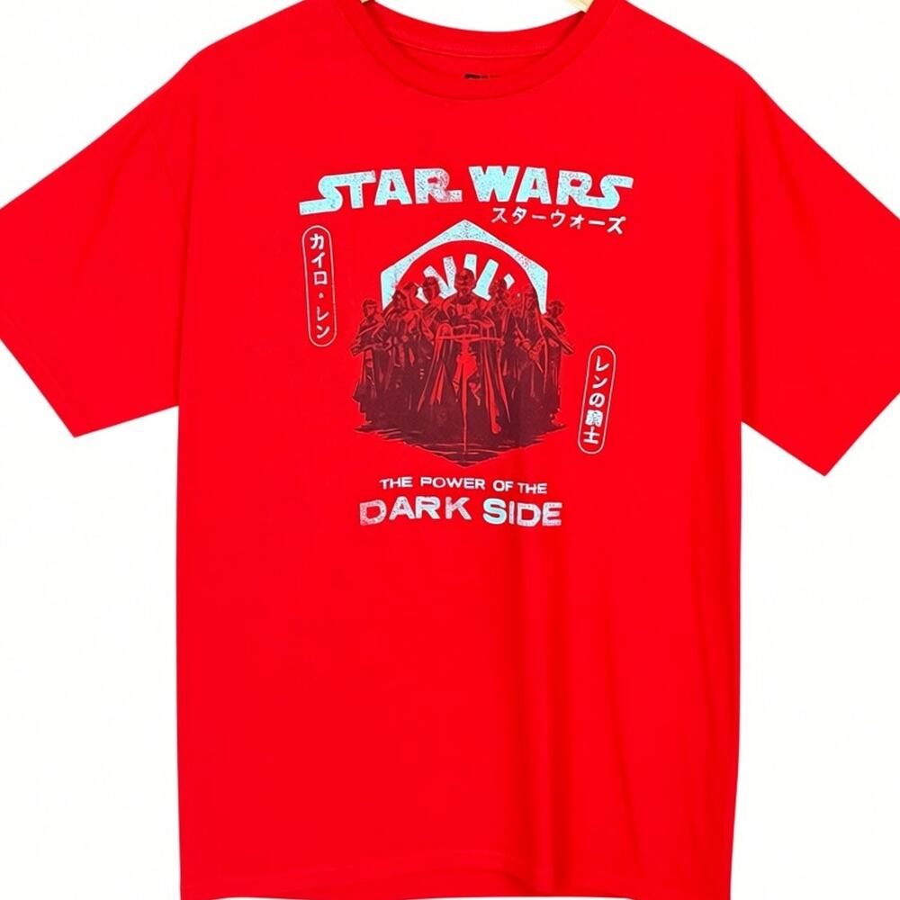 Star Wars Power of The Dark Side Men's XL Red Graphic T-Shirt Disney Sci-Fi